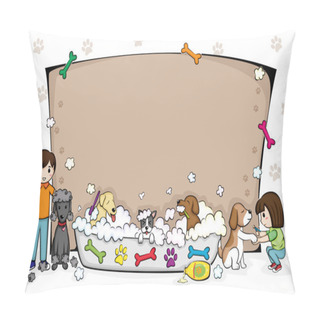 Personality  Pets Grooming Salon Banner Pillow Covers