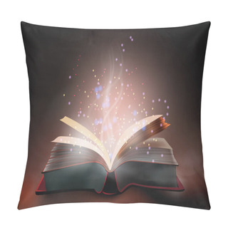Personality  Ancient Magic Book Open Mystical Medieval ,vector Image Pillow Covers