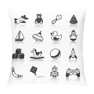 Personality  Toys Black Icons Set Pillow Covers