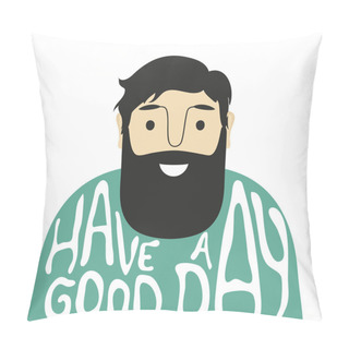 Personality  Smiley Face Bearded Man Pillow Covers