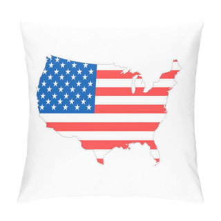 Personality  Blank Similar USA Map Isolated On White Background. United States Of America Country. Vector Template For Website, Design, Cover, Infographics. Graph Illustration. Pillow Covers