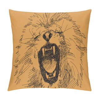 Personality  Hand Drawn Lion Vector Pillow Covers