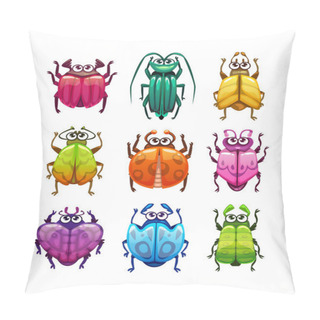 Personality  Funny Cartoon Fantasy Bugs Set. Pillow Covers