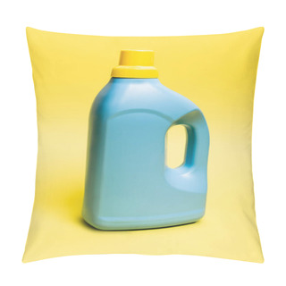Personality  Blue Bottle Of Detergent On Yellow Background Pillow Covers