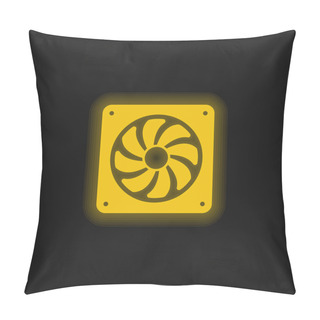 Personality  Big Electric Fan Yellow Glowing Neon Icon Pillow Covers