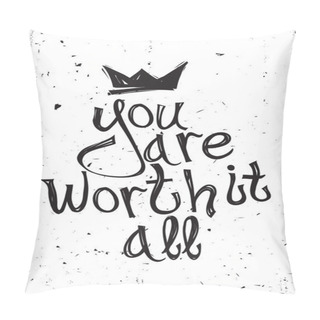 Personality Vintage Motivational Grunge Quote Poster, Doodles, Scribble, Cro Pillow Covers