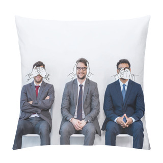 Personality  Businessmen Sitting On Chairs Pillow Covers