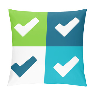 Personality  Approve Signal Flat Four Color Minimal Icon Set Pillow Covers
