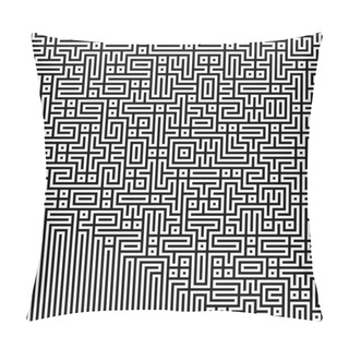 Personality  Fractal Black Line Intersecting Abstract Maze Labyrinth Pillow Covers