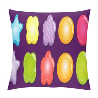 Personality  Cartoon Colorful Frames Of Different Shapes As Star, Flower, Ellipse And Circle With Small Hearts, Triangles Pillow Covers