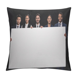 Personality  Business People With Blank Billboard  Pillow Covers