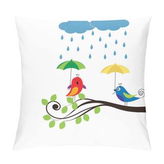 Personality  Birds With Umbrellas Pillow Covers
