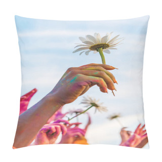 Personality  Friends Holding Chamomiles Pillow Covers