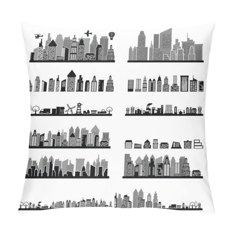 Personality  black and white city skyline collection pillow covers