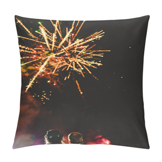 Personality  Newly-married Couple Looking At The Sky Fireworks. Pillow Covers