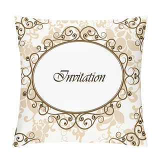 Personality  Vintage Invitation With Floral Ornaments Pillow Covers