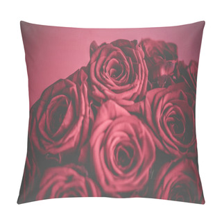 Personality  French Luxury Bouquet Of Bordeaux Roses, Flowers In Bloom As Flo Pillow Covers
