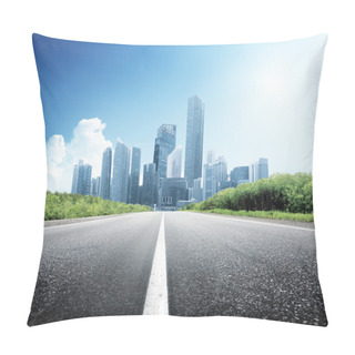Personality  Asphalt Road And Modern City Pillow Covers