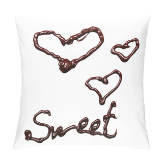 Personality  Sweet And Hearts Isolated On White Background Pillow Covers