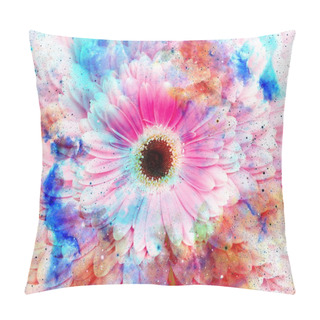 Personality  Space And Stars With Flower, Color Galaxi  Background, Computer Collage. Pillow Covers