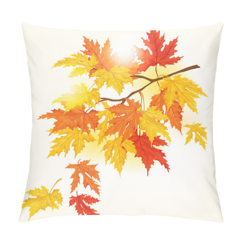 Personality  Autumn tree with beautiful flying leaves pillow covers