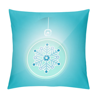 Personality  Vector Illustration Of Christmas Ball With Snowflake. Pillow Covers