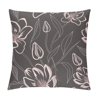 Personality  Seamless Floral Pattern With Magnolia Flowers Pillow Covers