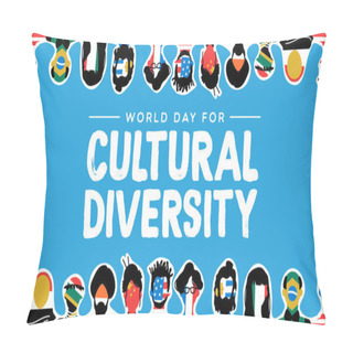 Personality  Cultural Diversity Card Of Country Flag People Pillow Covers
