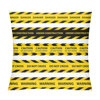 Personality  Set Of Yellow Barrier Tapes Pillow Covers
