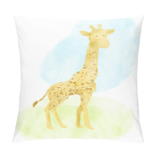 Personality  Watercolor Giraffe Hand Painted Illustration From Animals Collection Pillow Covers