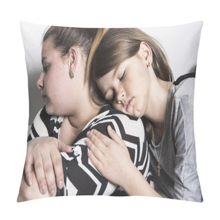 Personality  Sad Mother Consoling By His Child Pillow Covers