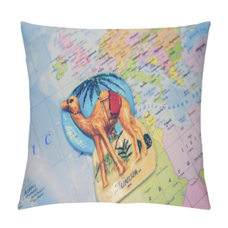 Personality  Tunisia Map Background Close Up  Pillow Covers