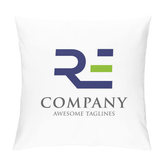 Personality   Letter RE Logo Vector Pillow Covers