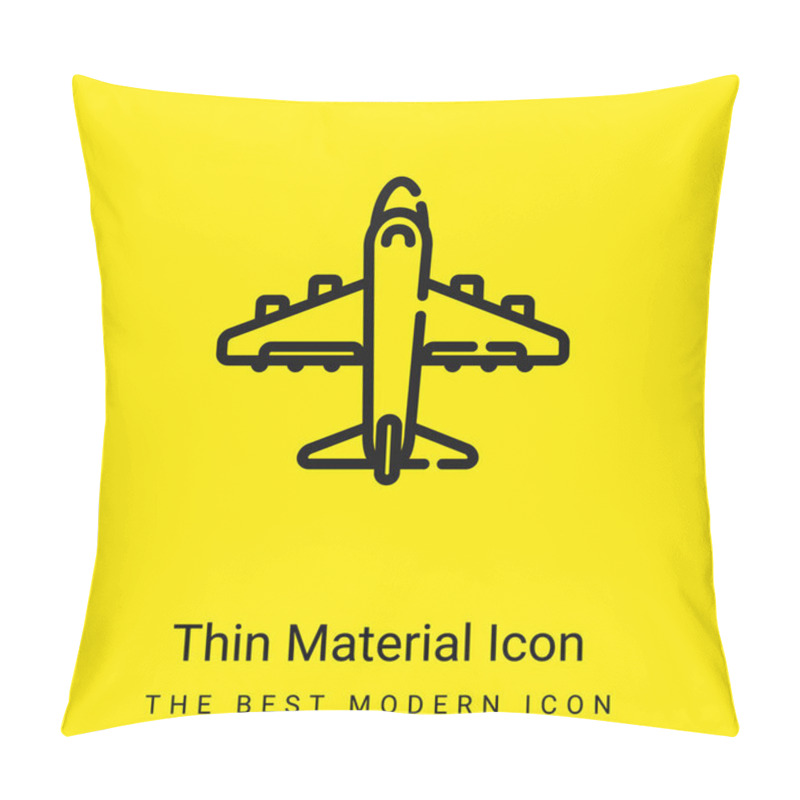 Personality  Aeroplane minimal bright yellow material icon pillow covers