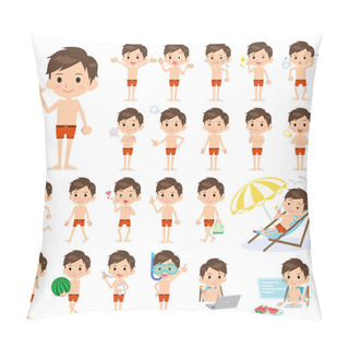 Personality  School Boy Sport Swimwear Style Pillow Covers