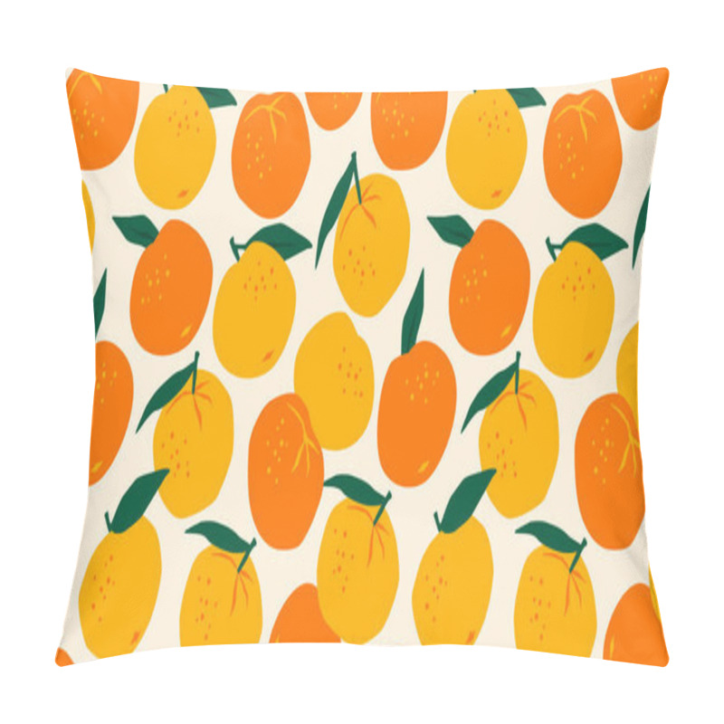 Personality  Vector seamless pattern with mandarins. Modern abstract design for paper, cover, fabric, interior decor and other users. pillow covers