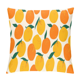 Personality  Vector Seamless Pattern With Mandarins. Modern Abstract Design For Paper, Cover, Fabric, Interior Decor And Other Users. Pillow Covers