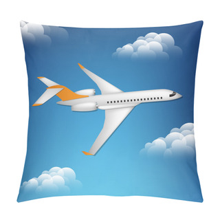Personality  Illustration Of Airplane In The Sky. Pillow Covers