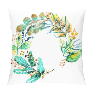 Personality  Watercolor Floral Frame, Colorful Natural Illustration Pillow Covers