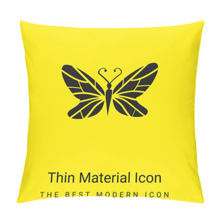 Personality  Black Butterfly Top View With Lines Wings Design Minimal Bright Yellow Material Icon Pillow Covers