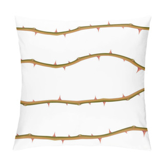 Personality  Set Of Realistic Thorns Isolated On White Background, Vector EPS 10 Illustration Pillow Covers