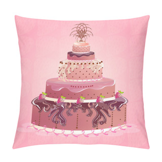 Personality  Strawberry Cake, Vector Design Pillow Covers
