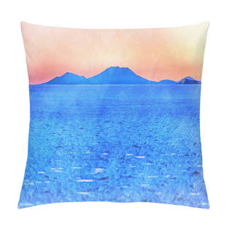 Personality  Beautiful Sunset Mountain Landscape With Water Looks Like A Picture, Uyuni Salt Flat, Bolivia Pillow Covers