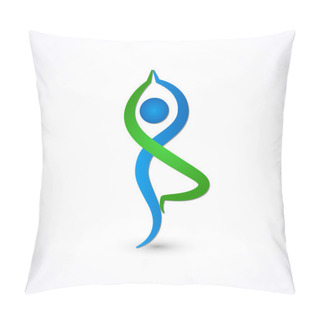 Personality  Yoga Pose Healthy Life Logo Vector Pillow Covers