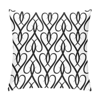 Personality  Black And White Seamless Pattern, Herringbone Ornament, Swirly Vector Background Pillow Covers