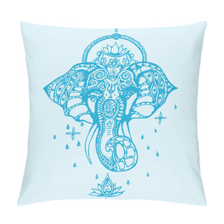 Personality  Drawing Or Sketch Of Lord Ganesha Or Vinayaka Editable Outline Illustration Pillow Covers