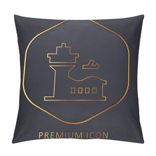Personality  Airport Golden Line Premium Logo Or Icon Pillow Covers