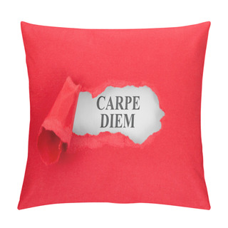 Personality  Text Appearing Behind Torn Red Envelop Pillow Covers