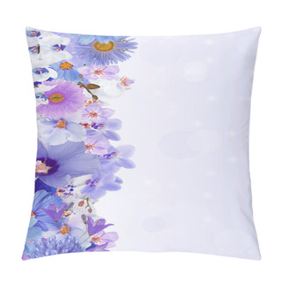 Personality  Beautiful Light Blue Floral Strip Pillow Covers