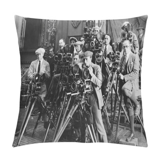 Personality  Group Of Photographers Taking Picture With Cameras Pillow Covers